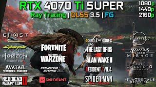 RTX 4070Ti SUPER + RYZEN 5 7600X | Test in 20 Games | 1080p - 1440p - 4K | Ray Tracing DLSS 3.5