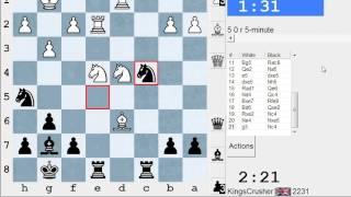 Chess World.net: LIVE Blitz #1975 vs mdennis92 (2126) - Sicilian: Canal-Sokolsky attack, 3...Bd7