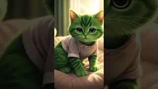 I'm waking up    #Greenie #cat #cutecat #greeniecat #greencat