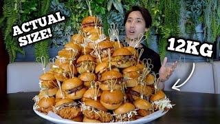 INSANE 100 SLIDER EATING CHALLENGE! | 12KG (26.5 LBS) BIGGEST CHALLENGE I'VE EVER ATTEMPTED!