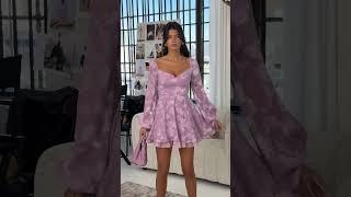 Bloom in Style  | Floral Chiffon Fit and Flare Dress in Lilac