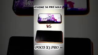 iphone 14 pro max VS poco x3 pro bgmi open test  #shorts #ytshortsindia