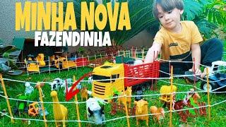 FAZENDINHA DE BRINQUEDO -TRATOR CAVALO VACA CAMINHÃO DE BOI DINOSSAURO OVELHA |  ANIMAIS DA FAZENDA