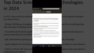 Top Data Science Tools & Technologies in 2024
