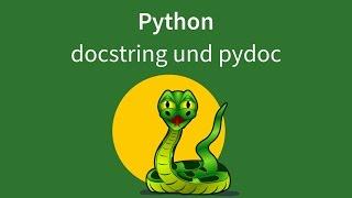 Python-Programmierung - docstring und pydoc (Dokumentation)