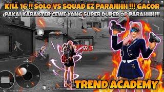 KILL 16!! SOLO VS SQUAD DI KEPUNG TAK MASALAH EZ PARAH MUSUHNYA  FREE FIRE INDONESIA 