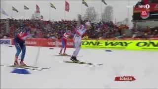 Falun 2015: 50 km classic finish - Northug, Bauer, Olsson