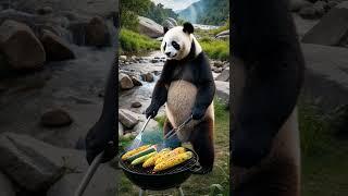 Panda's barbecue party @Uncleborninthe80s #funny #panda #shorts