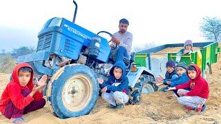 Mini Tractor Escort Steeltrac 15 Stuck Very Badly in dry mud pulling by Vst Shakti VT 224 1D 4Wd