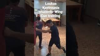 Loukas Kastrounis Students training Wing chun .