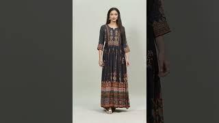 【𝐁𝐈𝐁𝐀】BIBA FLARED ANARKALI DRESS〔 𝐁𝐈𝐁𝐀 𝐒𝐀𝐋𝐄 𝟗𝟎% 𝐎𝐅𝐅 〕