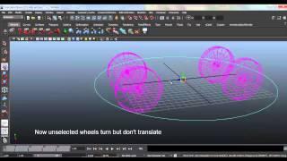 02 Wheel Rotation by Expressions Maya 2013