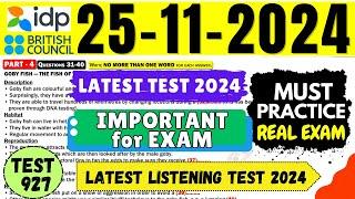 IELTS Listening Practice Test 2024 with Answers | 25.11.2024 | Test No - 927