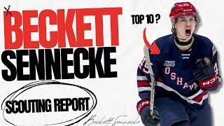 Beckett Sennecke: Size, Skills, Skating and IQ | Scouting Report 2024 NHL Draft | Highlights & Stats