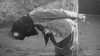 General Anton Dostler, a Nazi war criminal being executed by firing squad in Aversa, Italy