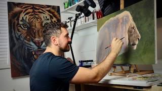 Art Vlog | Highs & Lows In the Studio | Lion Painting