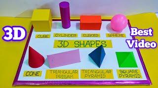 #3Dmaths working model# 3D shapes model for school project# Cylinder,Cube,Cuboid,Sphere,Cone,Prism