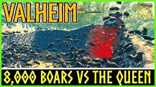 8000 Boars vs The Queen - The Mistlands Boss is Strong (and Boars are lazy)