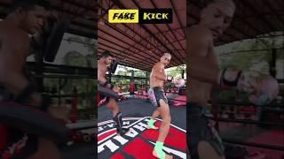 Fake kick and sweep kick #kicktechniques #selfdenfense #fighing