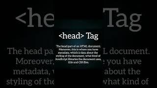 HTML head tag description | web tutorial #html#cide#programing#codewriter