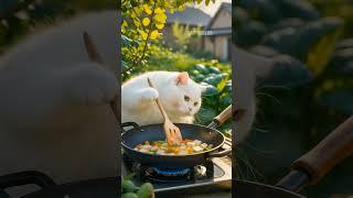 Chef Meow in the Garden Kitchen #catvideos