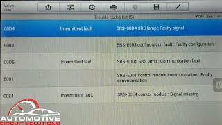 00D4 SRS Airbag Service Urgent How To Clear Fault Using Autel Maxisys | Volvo S80 S60 V70 XC70 XC90
