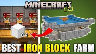 BEST Iron Block Farm (With UPGRADED Trading Hall) | Minecraft Bedrock Tutorial