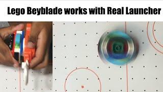 How to make EASY Lego Beyblade works with real beyblade Launcher || Lego beyblade battle