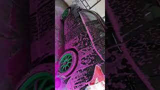 Pink foam, green rims rays, black subaru  #subaru #forester #foresterization #pink #black #green