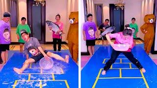 Family Games丨water-Carrying Challenge, Who Can Win The Iphone Grand Prize! #Funnyfamily#Partygames