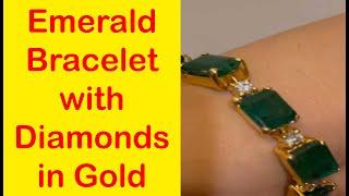 Emerald Bracelet with Diamonds in Gold | Emerald Stone