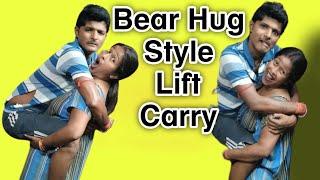 Bear Hug Style Lift Carry // Funny video // husband and Wife