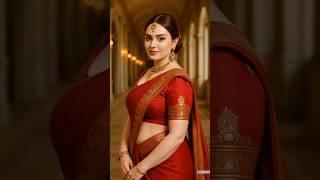 The red saree beauty with a smile #shorts