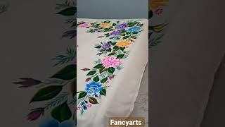 #shorts Rose painting tutorial bedsheet #painting #youtubeshorts