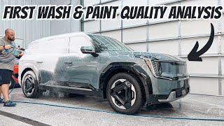 First Wash On Our Brand New KIA EV9 Land! In-Depth Paint Quality Analysis - Room For Improvement