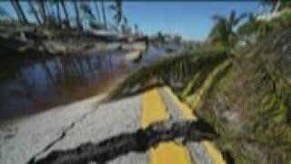 Damaged Florida island gets temporary bridge