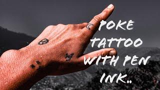 tattoing myself || At Home || Poke tattoos with pen ink...PLEASE DO SUBSCRIBE MY CHANNL 