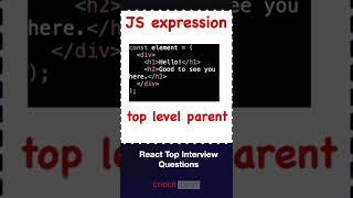 What is JSX ?   React Interview Question #shorts #reactjs