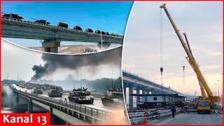 Ukraine crashes Russian logistics on Crimean bridge, Putin orders new road to be built