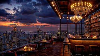 New York Rooftop Bar Ambience with Elegant Jazz Saxophone ~ Relaxing Jazz Bar Music for Study, Sleep