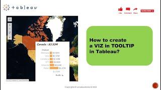 How to Create or add a VIZ in TOOLTIP in Tableau? | Learn Tableau