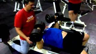 7-22-11 Joe Holbrook: 110lb dumbbell bp x  10