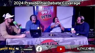 The whole gang is LIVE from Scoreboard Cedar Creek for the Presidential Debate watch party!