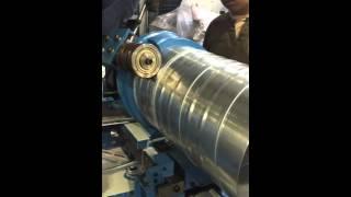 Spiral tube former. HVAC duct. Round duct with grooving. -------FROM SBKJ INC.