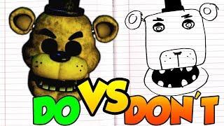 DOs & DON'Ts   Drawing Five Nights At Freddy's Golden Freddy In 1 Minute CHALLENGE!