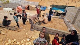 Peren family in the village and the construction of a building to spend the winter season #village