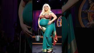 From Extreme Giant to Indian Diva – Russian Blonde in Emerald Saree  #agt