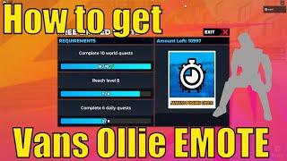 FREE EMOTE | How to get Vans Ollie EMOTE in Vans World 2.0 | ONLY 11k Stock