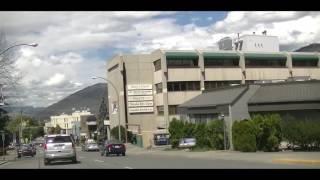 Kamloops BC (British Columbia) Canada - Driving Through Downtown