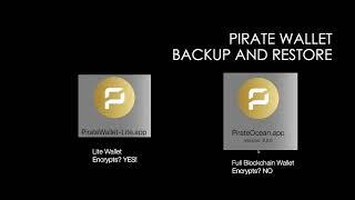 Pirate Lite Wallet: 3 backup and 2 restore methods